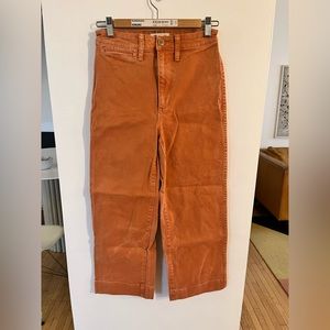 Madewell Orange Denim Wide Legs Pants